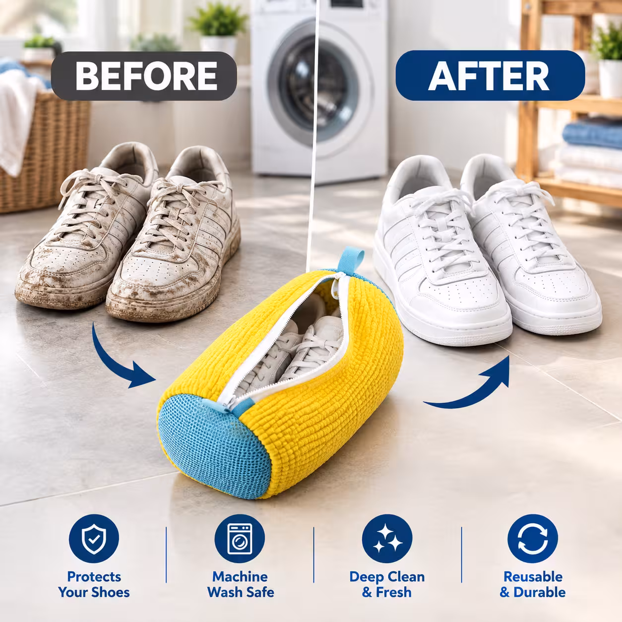 Buy 1 Get 1 Free Washing Machine Shoe Cleaning Bag 3