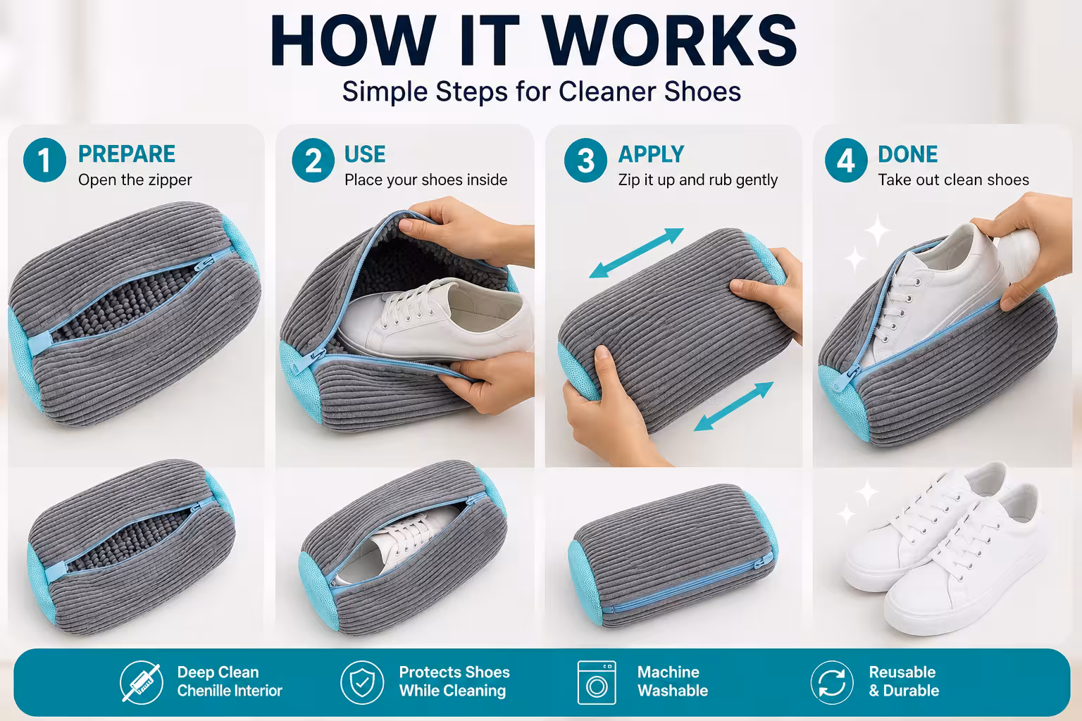 Buy 1 Get 1 Free Washing Machine Shoe Cleaning Bag