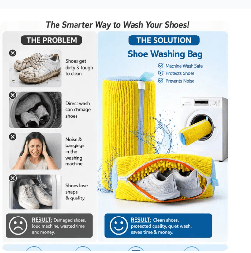 Buy 1 Get 1 Free Washing Machine Shoe Cleaning Bag 4