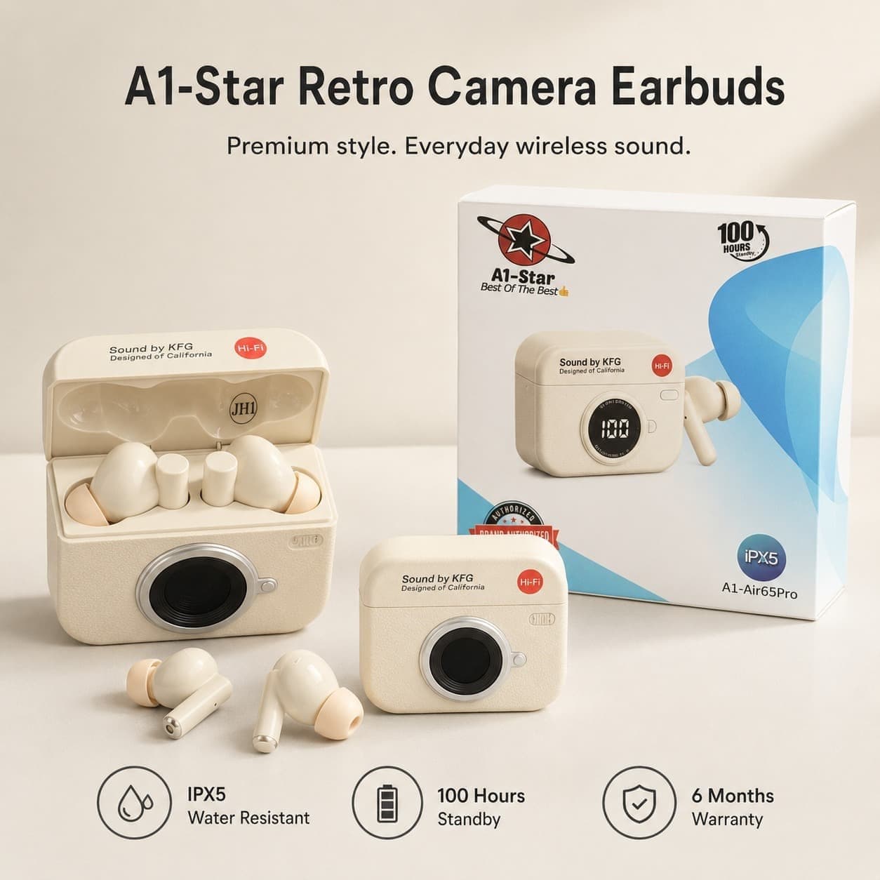 Retro Camera Bluetooth Earbuds