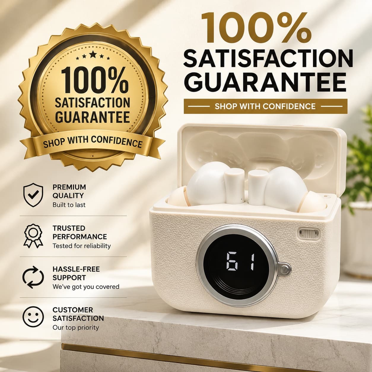 Retro Camera Bluetooth Earbuds